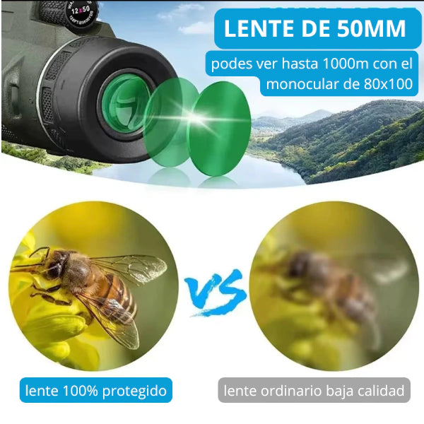 TELESCOPIO VIRAL 80X100 MONOCULAR PARA CELULAR - FOTOGRAFIA