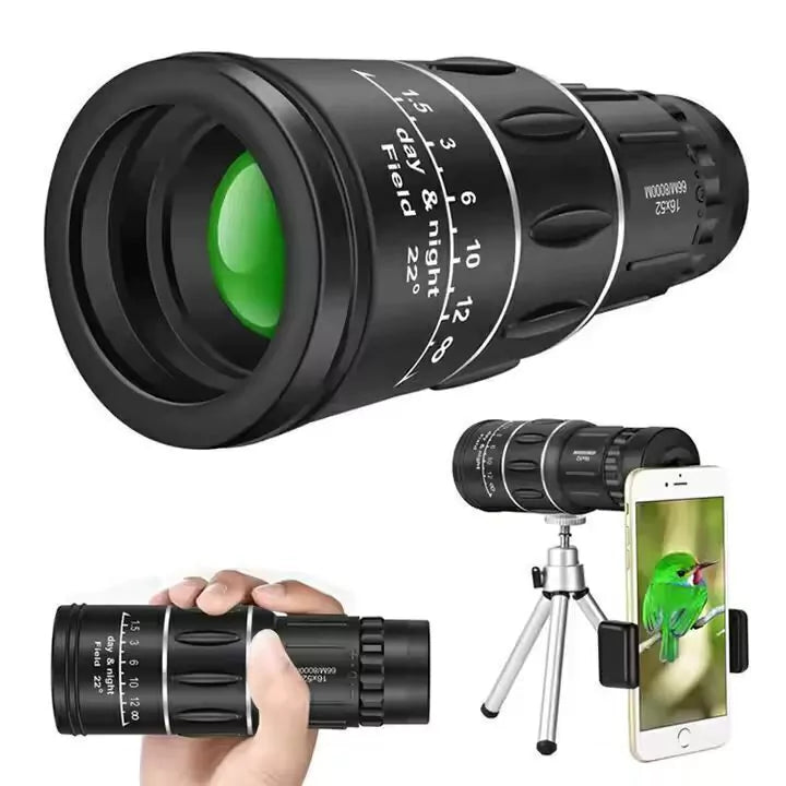 TELESCOPIO 16X52 MONOCULAR PARA CELULAR - FOTOGRAFIA